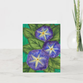 "Blue Flowers" Greeting Card Anteckningskort