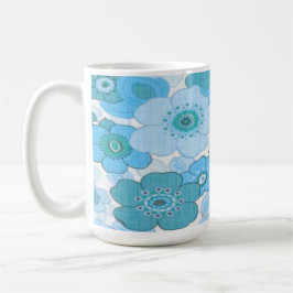 Blue flowers pattern kaffemugg
