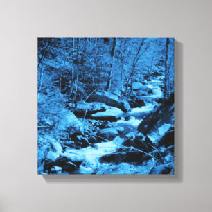 Blue Flowing Brook Fantasy Art Canvastryck