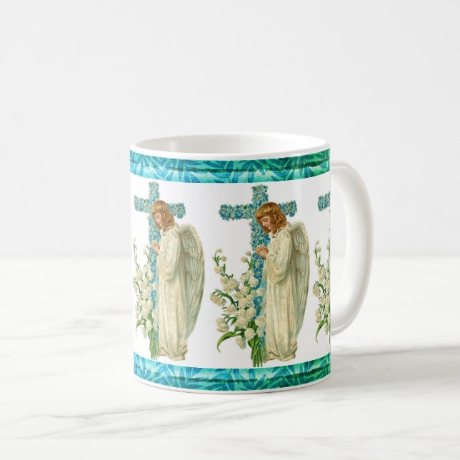 Blue Flowwaged Christian Kor Kaffemugg (Framsida höger)