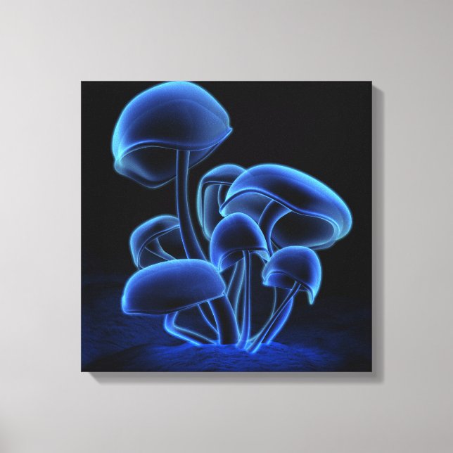 Blue Fluorescence Square Canvastryck (Framsida)