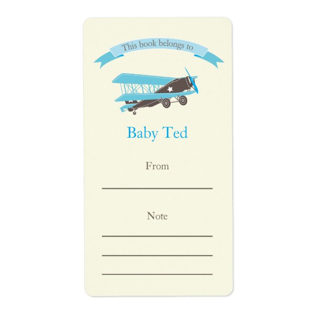 Blue Flygplan bokmärke Fraktsedel (Framsidan)