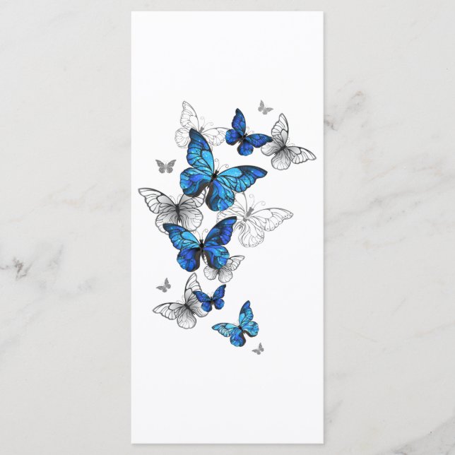 Blue Flying Butterflies Morpho Meny (Framsida)
