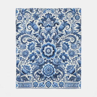Blue Folk Blommönster Fleecefilt