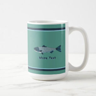 Blue FolkArt Trout/Salmon Kaffemugg