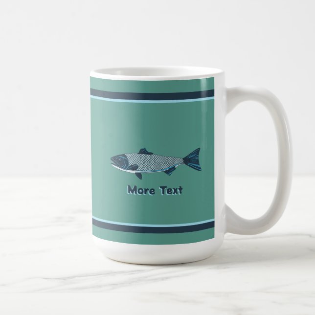 Blue FolkArt Trout/Salmon Kaffemugg (Höger)
