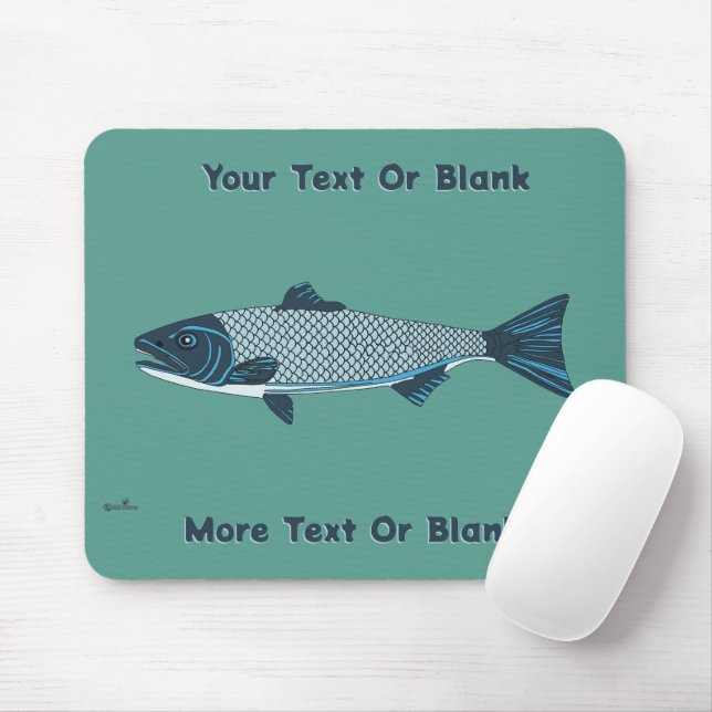 Blue FolkArt Trout/Salmon Musmatta (Med mus)