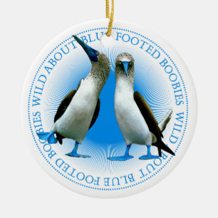 Blue Fooby Birds Galapagos Islands Souvenir Julgransprydnad Keramik