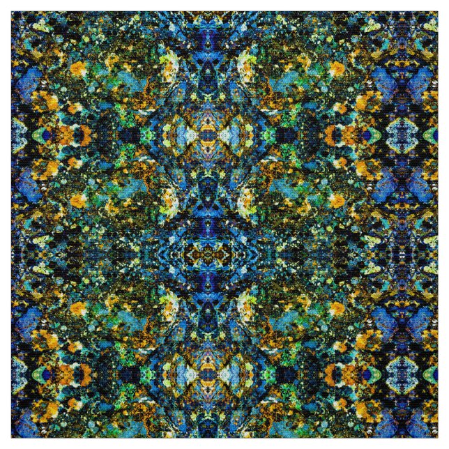 Blue Fools Guld Fabric Tyg (Provkarta)