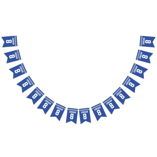 Blue Football Jersey - Idrottsteme Födelsedagsfest Vimplar (Alla)