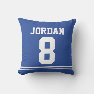 Blue Football Jersey med nummer Kudde