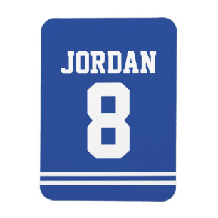 Blue Football Jersey med nummer Magnet