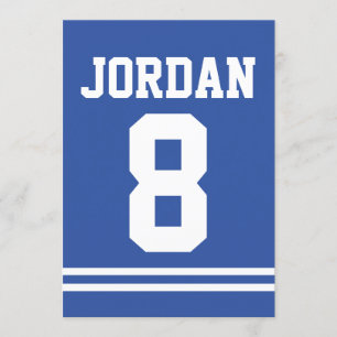 Blue Football Jersey Sports Temaparty Tack Kort