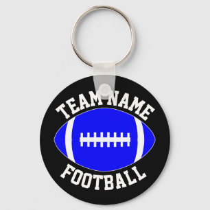 Blue Football Player/Coach Anpassningsbar Team Nam Nyckelring