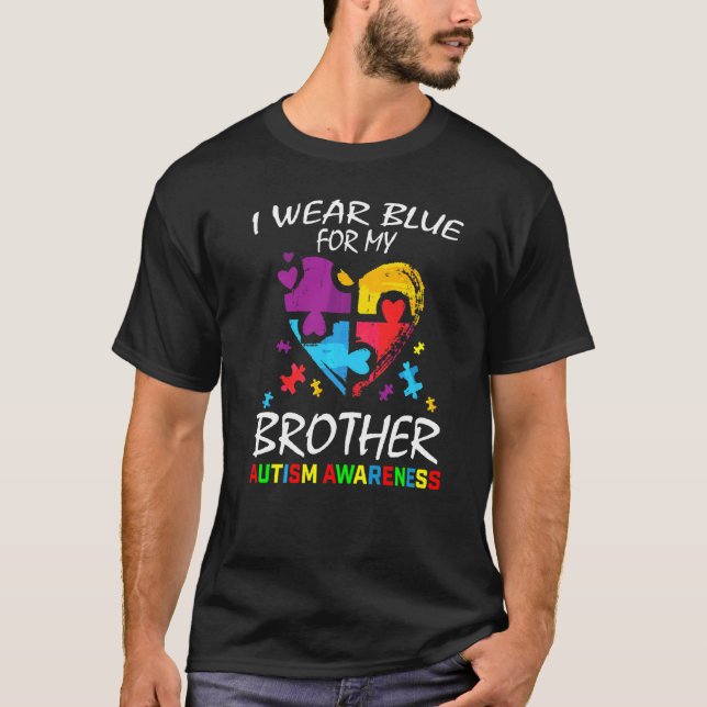 Blue for My Brother Autism Awareness Family Kids B T Shirt (Framsida)