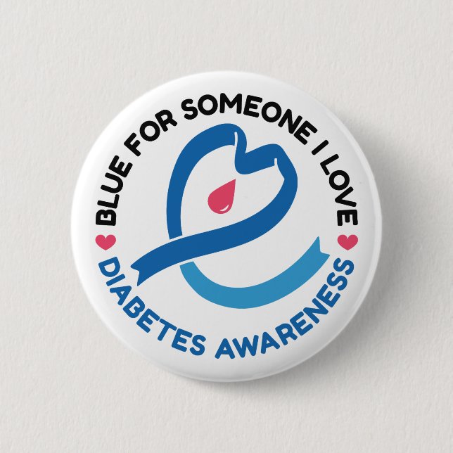 Blue for Someone I Love – Diabetes Awareness Knapp (Framsida)