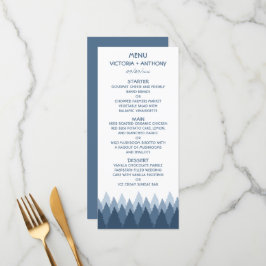 Blue Forest Range Woodland Bröllop Menu Meny