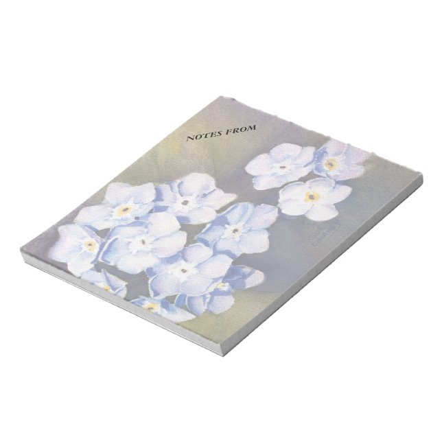 BLUE FORGET-ME-NOTS ANPASSADE NOTE PAD ANTECKNINGSBLOCK (Roterad)