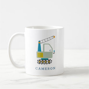 Blue Forklift Lastbil Art Personlig Namn Kaffemugg