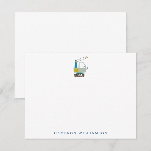Blue Forklift Lastbil Art Personlig Stationery Tack Kort (Fram/baksida)