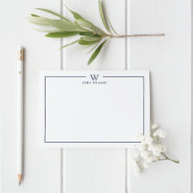 Blue Formal Classic Family Monogram Minimalist
