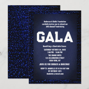 Blue Formal Corporate Gala Boll Party Fundraiser Inbjudningar