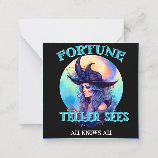 Blue Fortune Teller _ Halloween Anteckningskort (Framsida)