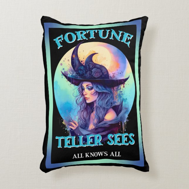 Blue Fortune Teller _ Halloween Prydnadskudde (Framsidan(Vertikal))