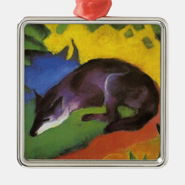 Blue Fox (av Franz Marc) Ceramic Ornament (Framsidan)