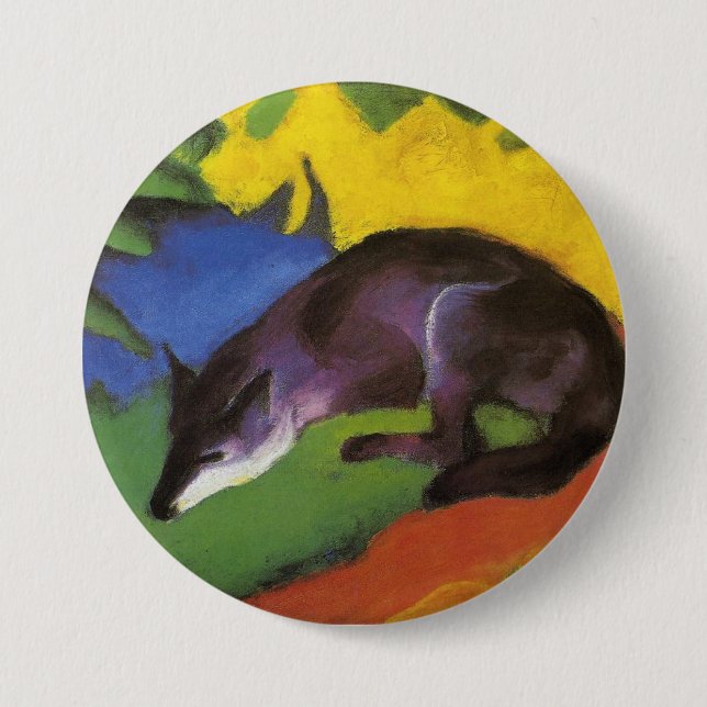 Blue Fox (av Franz Marc) Knapp (Framsida)