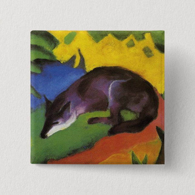 Blue Fox (av Franz Marc) Knapp (Framsida)