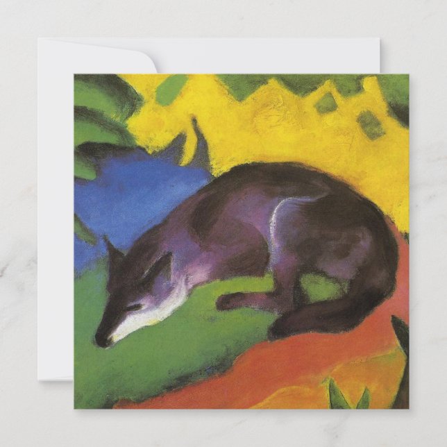 Blue Fox (av Franz Marc) Kort (Framsida)