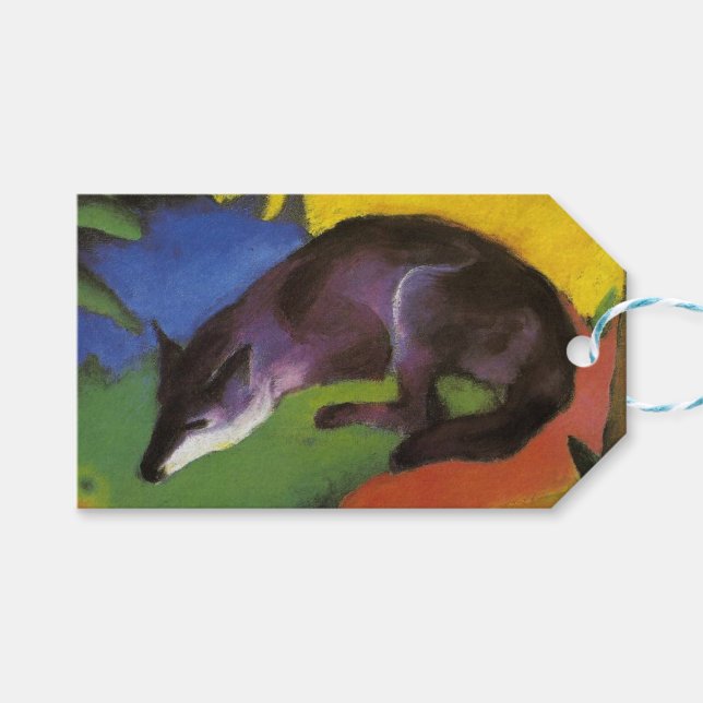 Blue Fox (av Franz Marc) Presentetikett (Framsidan (Horisontell))