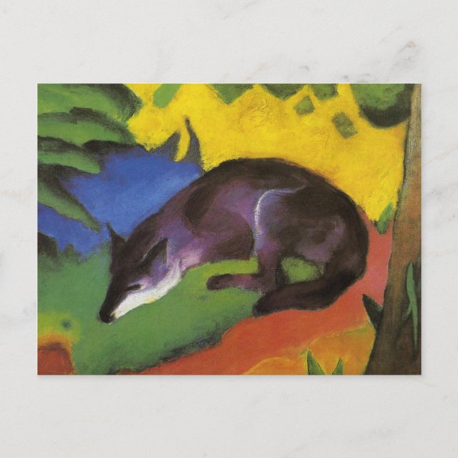 Blue Fox (av Franz Marc) Vykort (Framsida)