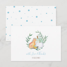 Blue Fox Pumpkin Woodland Tack Inbjudningar