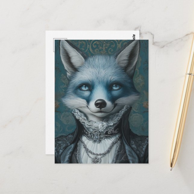 Blue Fox Vykort (Fram/Back In Situ)