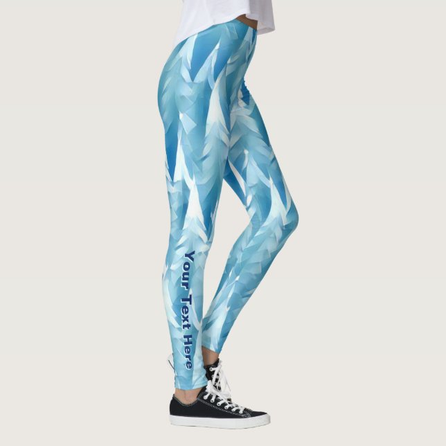 Blue Fractal Forest Leggings (Höger)