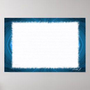 Blue Fractal Gräns Canvas eller Poster