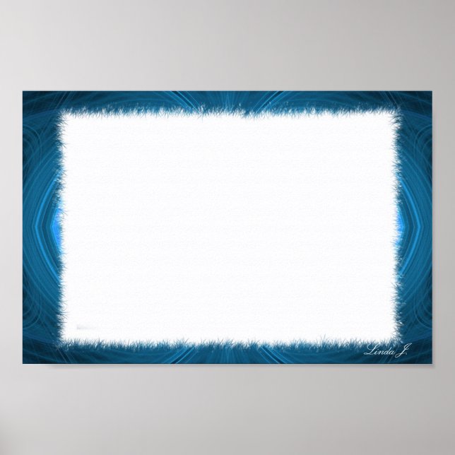 Blue Fractal Gräns Canvas eller Poster (Framsidan)