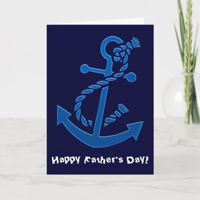 Blue Frakts Anchor Nautical Marine Fars dag Kort (Framsida)