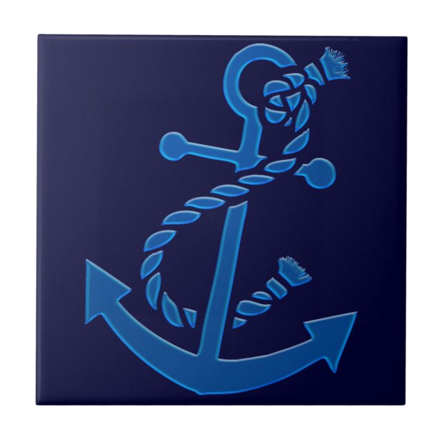 Blue Frakts Anchor Nautical Thed Kakelplatta (Framsidan)