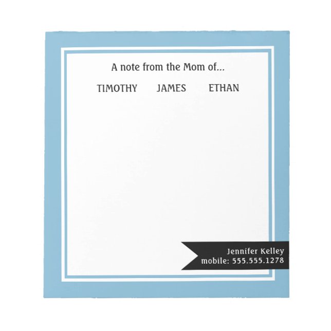 Blue Framed "from Mamma of", Personlig Anteckningsblock (Framsida)