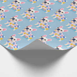 Blue Fransk Bulldog Cute Presentpapper