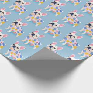Blue Fransk Bulldog Cute Presentpapper