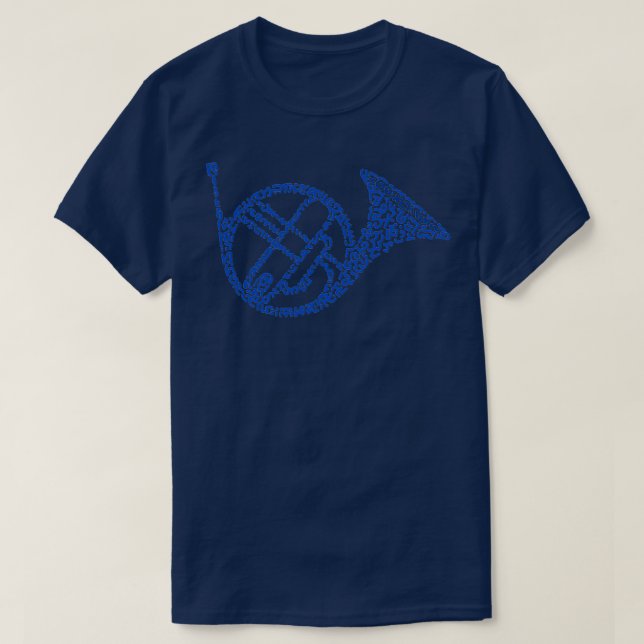 Blue Fransk Horn T Shirt (Design framsida)