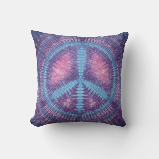 Blue Fredstecken Tie Dye American MoJo Pillow Kudde (Framsida)