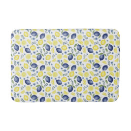 Blue French Country Lemon Pattern Badrumsmatta