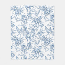 Blue French Toile Fleecefilt