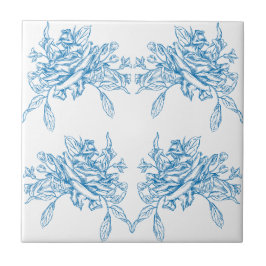 Blue French Toile Pattern Kakelplatta