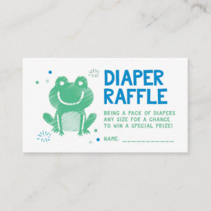 Blue Frog Diaper Raffle Biljett Tilläggskort
